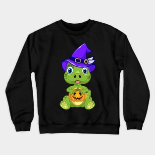 Cute Baby Dinosaur Ready For Halloween Crewneck Sweatshirt